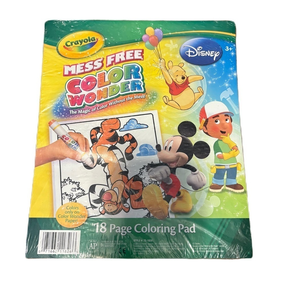 Vintage Disney Mess Free Color Wonder Coloring Pad with Crayola Handy Manny NEW